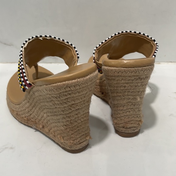 Boho Embroidered and Beaded Sandals / Wedges - Picture 9 of 11